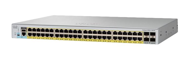 CISCO Catalyst 2960L 48 port GigE with PoE 4 x 1G SFP LAN Lite IN