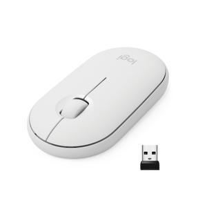 LOGITECH M350 Pebble Wireless Mouse - Off-White - Mus - Optisk - 3 knapper - Hvid (910-005716)