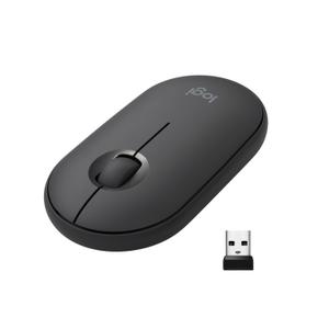 LOGITECH M350 Pebble Wireless Mouse - Graphite - Mus - Optisk - 3 knapper - Sort (910-005718)
