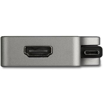 STARTECH StarTech.com USB-C multiport video adapter - 4-in-1 - 95W Power Delivery - space grey - USB-C naar VGA DVI HDMI of mDP 4K 60Hz - aluminium - Externe video-adapter - USB-C - HDMI, DVI, VGA, Mini Displa (CDPVDHMDPDP)