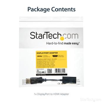 STARTECH StarTech.com DisplayPort to HDMI Adapter 4K 60Hz (DP2HD4K60S)