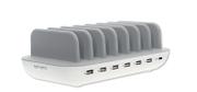 4smarts Office 60W Ladestasjon (hvit) for opptil 7 enheter. 6x USB-A 2.4A, 1x USB-C 2.4A (4S462310)
