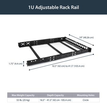 STARTECH 1U Fixed 19 Adjustable Depth Universal Server Rack Rails (UNIRAILS1U)