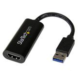 StarTech USB 3.0 to HDMI Adapter, 1080p (1920x1200),  Slim/ Compact USB to HDMI Display Adapter Converter for Monitor, USB Type-A External Video & Graphics Card, Black, Windows Only - USB to HDMI Adapter (USB32H (USB32HDES)