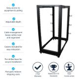 StarTech 25U Open Frame Server Rack - 4 Post Adjustable Depth (22" to 40") Network Equipment Rack w/ Casters/ Levelers/ Cable Management (4POSTRACK25U) rack - 25U (4POSTRACK25U)