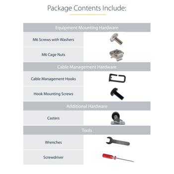 STARTECH 25U Server Rack - Open Frame Adjustable Depth 4 Post Rack (4POSTRACK25U)