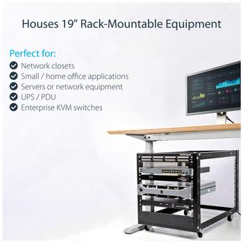 STARTECH 12U Server Rack - Open Frame Adjustable Depth 4 Post Rack (4POSTRACK12U)
