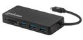 MANHATTAN USB-C Dock/Hub Card Reader - Ports (x3)  USB-A (x3), 5 Gbps (USB 3.2 Gen1 aka USB 3.0), External Power Supply Not Needed, SuperSpeed USB, Black, Three Year Warranty, Retail Box Hub 3 porte USB 