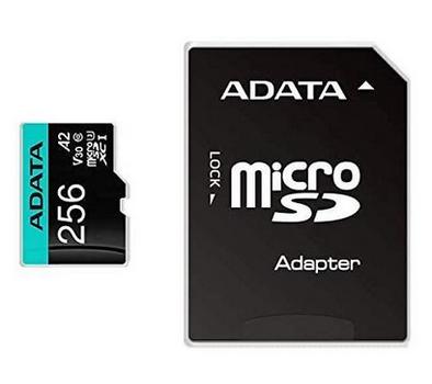 A-DATA ADATA 256GB Micro SDXC UHS-I U3 V30S A2 + Adapter (AUSDX256GUI3V30SA2-RA1)