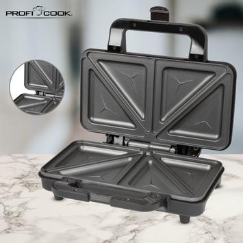 ProfiCook PC-ST 1092 - sandwichmaskin - rustfritt stål / svart (501092)