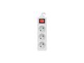 LANBERG 3M White LANTERGE CURVE 3X 230V PL WITH CIRCUIT BREAKER, FULL COPPER (PS1-03E-0300-W)