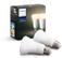 PHILIPS Hue White Lyspærer E27 2stk E27, varmt hvitt lys (2700 K), A60