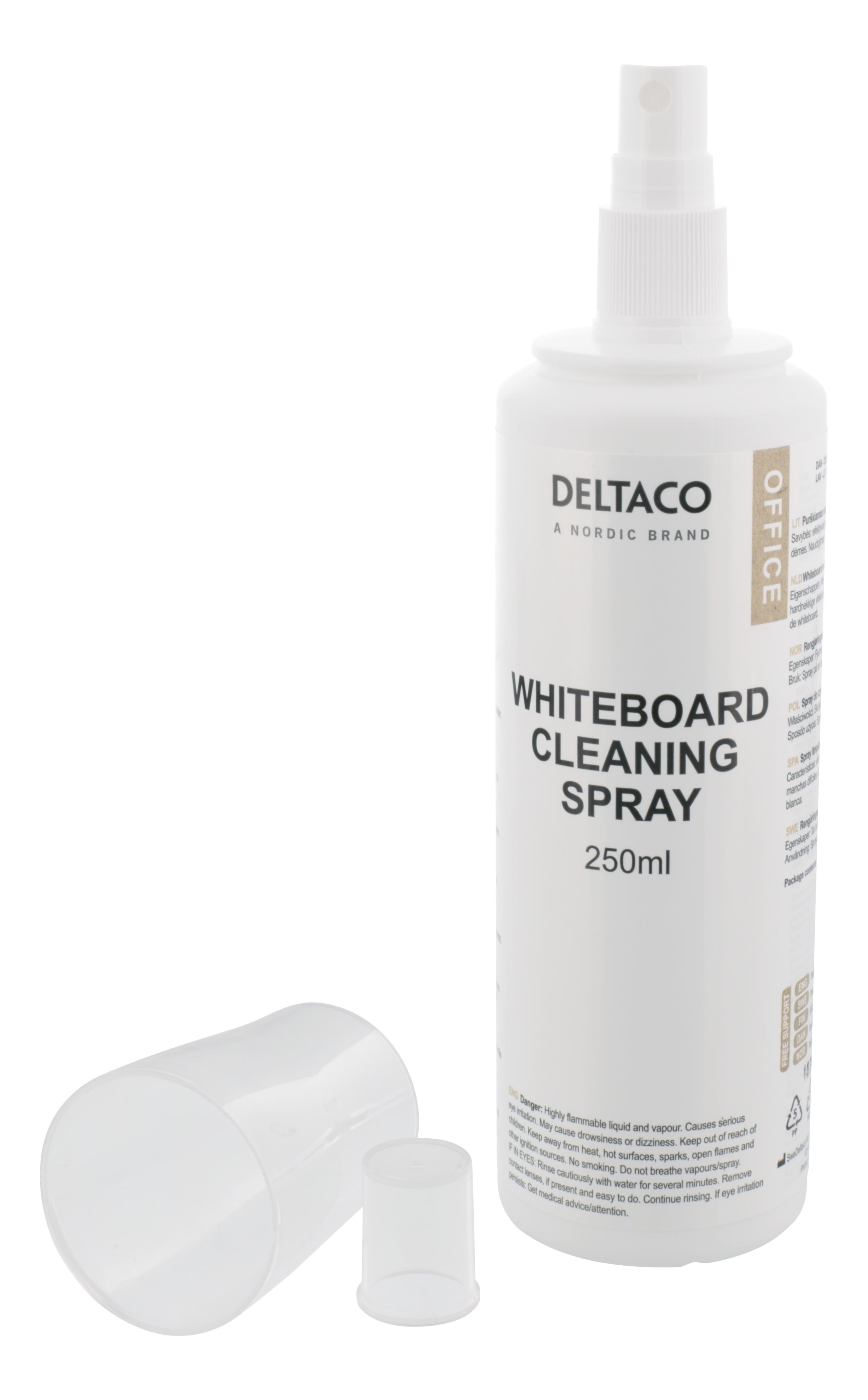 DELTACO whiteboard cleaning liquid, 250ml Vekstra