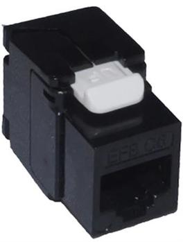 SOLAR PLUS Konnektor kat 6 UTP keystone, tool-less,  pakke med 100 stk., farve: sort (DK-KS6UB-BULK)