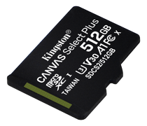 KINGSTON 512GB microSDXC Canvas Select Plus 100R A1 C10 Single Pack w/o ADP