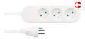 NORDIC QUALITY Danish power outlet with 3 earthed sockets, PVC cable (