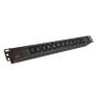 ROLINE 19" Black Aluminium PDU. 11-way C13 Outlet