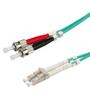 ROLINE FO Jumper Cable, Duplex, 50/125µm, LC/ST, OM3, turquoise, 0.5m
