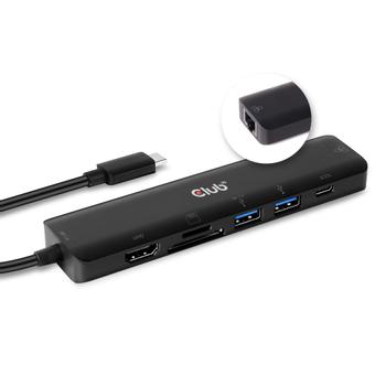 CLUB 3D Club3D USB-7-in1-HUB USB-C > HDMI/ 2xUSB/ USB-C/ RJ45/ SD/ MSD retail (CSV-1592)