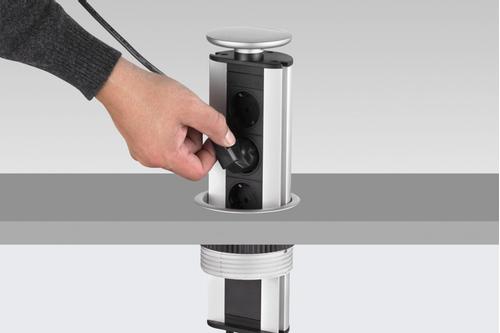 EVOLINE EVOline® Port Sølv 3x stikk Sølv/grå topp (159310000600)