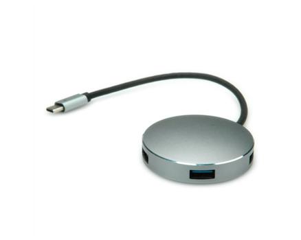ROLINE USB3.2 Gen1 Hub, 4 Ports, Type C connection cable (14.02.5036)