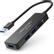 DELEYCON USB 3.0 Hub - 3 Port + Card Reader with U, SB A Plug - 0,15m - sort