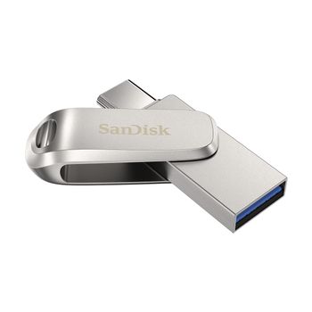 SANDISK Ultra Dual Drive Luxe 128GB USB C USB A Stainless Steel Flash Drive (SDDDC4-128G-G46)