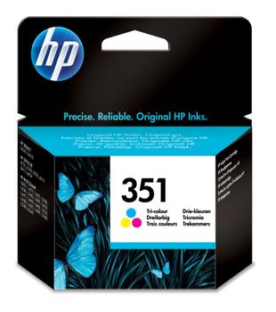 HP 351 - CB337EE - 1 x Yellow,1 x Cyan,1 x Magenta - Ink cartridge - For Officejet J6415, Photosmart C4382, C4384, C4450, C4470, C4472, C4524, C4585, C5225, C5288 (CB337EE#UUS)