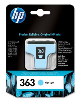 HP 363 original ink cartridge light cyan standard capacity 5.5ml 220 photos 1-pack Blister multi tag (C8774EE#301)