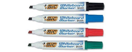 BIC Velleda 1701 Whiteboard Marker Bullet Tip 1.5mm Line Assorted Colours (Pack 4) - 904941 (904941)