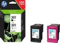 HP INK CARTRIDGE NO 301 B/C/M/Y COMBO 2-PACK BLISTER SUPL