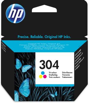 HP 304 - Colour (cyan, magenta, yellow) - original - blister - ink cartridge - for AMP 130, Deskjet 26XX, 37XX, ENVY 50XX (N9K05AE#301)