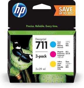 HP INK CARTRIDGE NO 711 C/Y/M 28ML TRIPLE PACK (P2V32A)