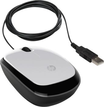 HP X1200, Ambidextrous/ tohåndede,  Optisk, USB, 1200 dpi, 64 g, Sølv (2HY55AA)