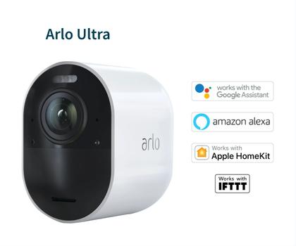ARLO Ultra 4K UHD Wire-Free Security Camera - Ultra Series - 1 Camera Add-on - nätverksövervakningskamera - utomhusbruk,  inomhusbruk - väderbeständig - färg (Dag&Natt) - ljud - trådlös (VMC5040-100EUS)