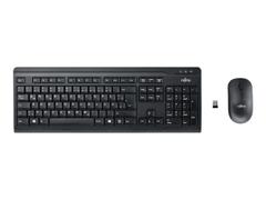 FUJITSU Wireless Keyboard Mouse Set LX410 Nordic Layout Black Optical Mouse 1.600 dpi 2.4 GHz Micro Receiver (S26381-K410-L454)