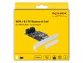DELOCK 4 port SATA and 1 slot M.2 Key B PCI Express x4 Card - Low Profile Form Factor (90396)