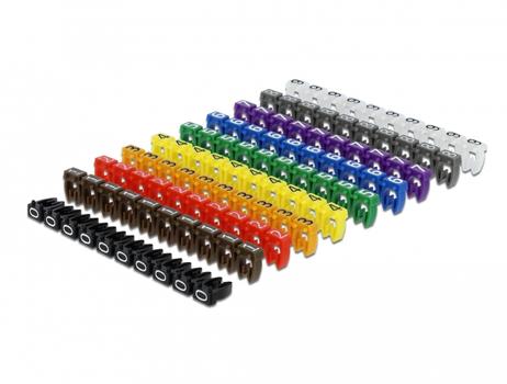 DELOCK Cable Marker Clips 0-9 assorted colours 100 pieces (18304)