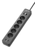 APC Essential Surgearrest PME5U2B - Surge protector - AC 220/230/240 V - 2300 Watt - output connectors: 5 - 1.52 m cord - Germany - black