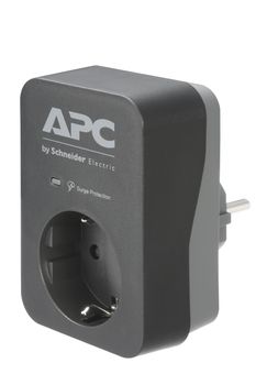 APC Essential SurgeArrest 1 Outlet Black 230V Germany (PME1WB-GR)