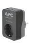 APC Essential Surgearrest PME1WU2B-GR - Surge protector - AC 220/ 230/ 240 V - 4000 Watt - output connectors: 1 - Germany - black (PME1WU2B-GR)