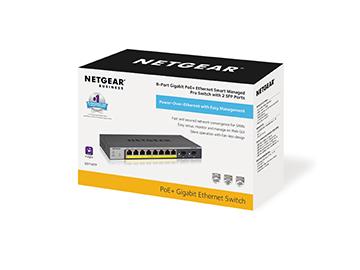 NETGEAR 8P GE POE SMART MANAGED PRO SWITCH (GS110TP-300EUS)