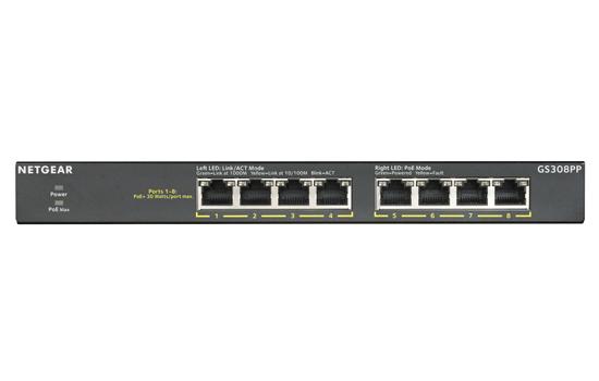 NETGEAR Switch, GS308PP 8PT PoE/PoE+ GE Unmanaged Switch (GS308PP-100EUS)