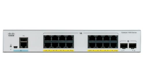 CISCO o Catalyst 1000-16T-E-2G-L - Switch - Managed - 16 x 10/ 100/ 1000 + 2 x Gigabit SFP (uplink) - rack-mountable (C1000-16T-E-2G-L)