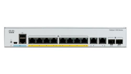 CISCO o Catalyst 1000-8T-2G-L - Switch - Managed - 8 x 10/ 100/ 1000 + 2 x combo Gigabit SFP (uplink) - rack-mountable (C1000-8T-2G-L)