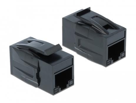 DELOCK Keystone Module RJ45 jack > RJ45 jack Cat.6A UTP black (86298)
