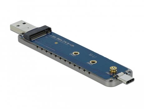 DELOCK Externes Gehäuse für M.2 NVMe PCIe SSD USB TYP C & A (42616)