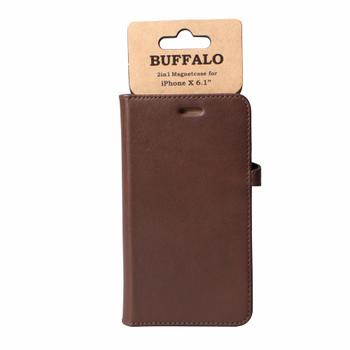 BUFFALO Wallet Brun Læder Til 3 Kort iPhone XR (658562)