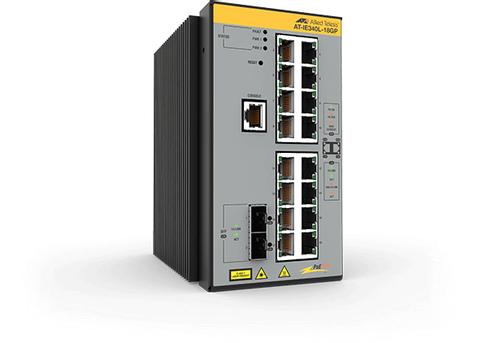 Allied Telesis L3 INDUSTRIAL ETHERNET SWITCH 16X10/ 100/ 1000-T POE+ 2XSFP PORT CPNT (AT-IE340L-18GP-80)