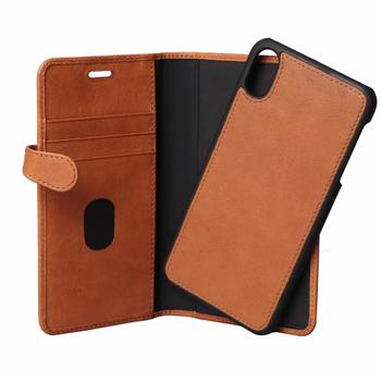 BUFFALO Wallet Cognac Læder Til 3 kort iPhone XS MAX (658566)